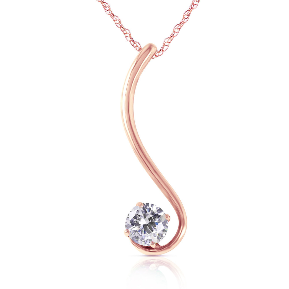 14K. SOLID GOLD NECKLACE WITH NATURAL 0.50 CT. DIAMOND (Rose Gold)